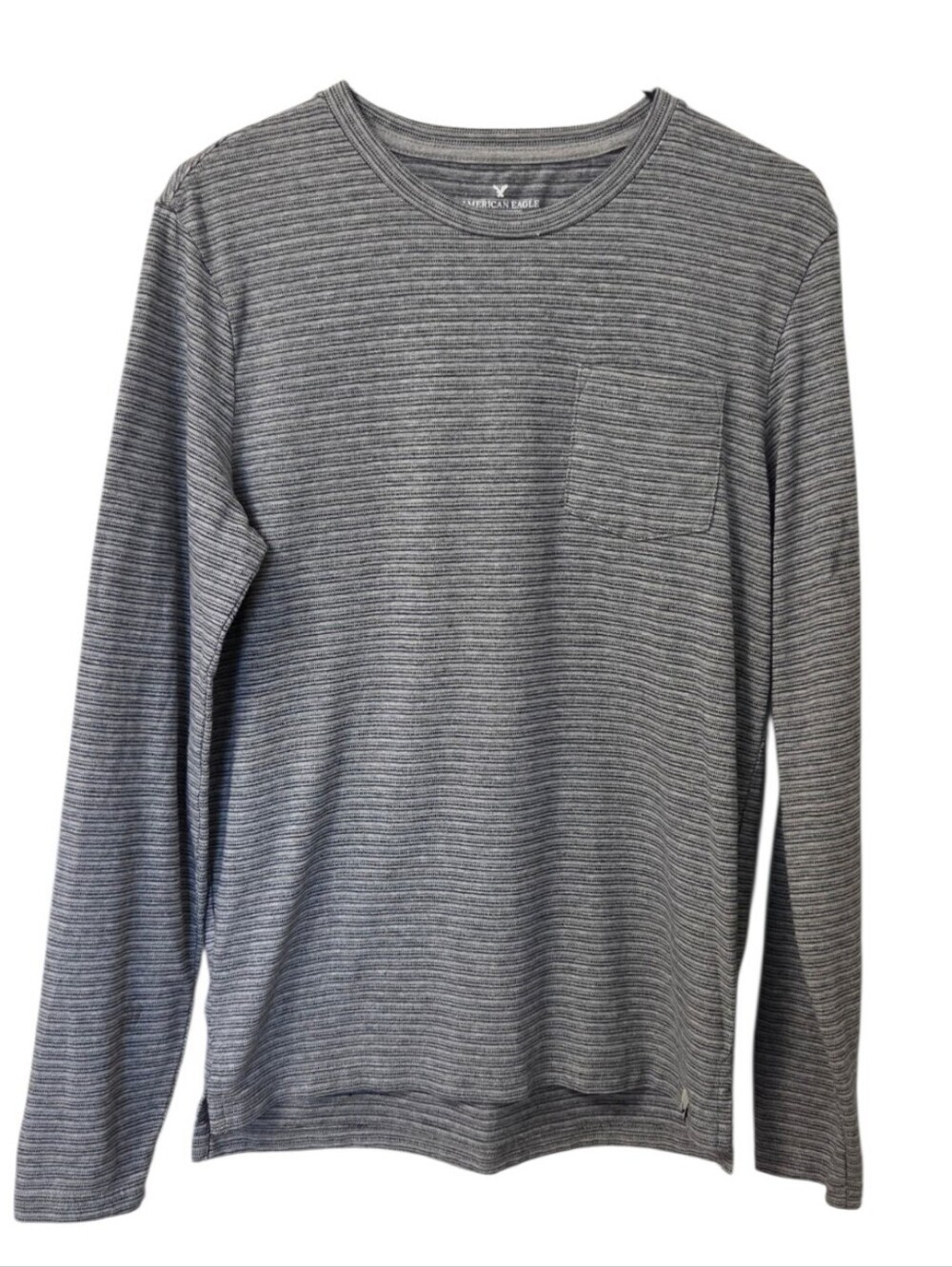 American Eagle Outfitters Seriously Soft long sleeve pocket t-shirt in gray